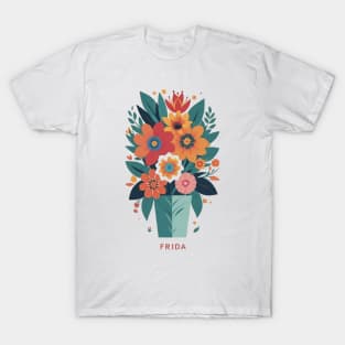 Frida's Floral Symphony: Inspired Bouquet T-Shirt